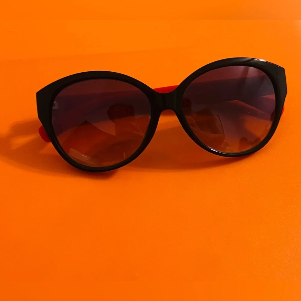 EASON EYEWEAR Sunglasses Womens Red with Gold Accent - Picture 2 of 5